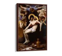 William Adolphe Bouguereau Pieta Religion Canvas Floater Frame Print Picture Art - Walnut Frame 8 inch wide x 12 inch high