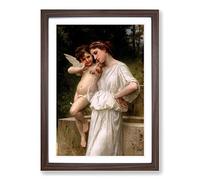 William Adolphe Bouguereau Secrets I Love Framed Print | A2 Walnut Framed Wall Art | Ready to Hang | Modern Love Picture | Living Room Bedroom Lounge Office