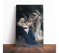 William Adolphe Bouguereau Song of The Angels Canvas Print | Gallery Wrapped 30mm Frame Wall Art | 24x16 inches | Ready to Hang | Modern Picture | Living Room Bedroom Lounge Office