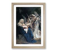 William Adolphe Bouguereau Song of The Angels Framed Print | A2 Oak Framed Wall Art | Ready to Hang | Modern Nature Picture | Living Room Bedroom Lounge Office