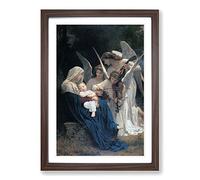 William Adolphe Bouguereau Song of The Angels Framed Print | A2 Walnut Framed Wall Art | Ready to Hang | Modern Nature Picture | Living Room Bedroom Lounge Office
