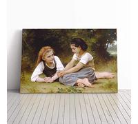William Adolphe Bouguereau The Nut Gatheres Canvas Print | Gallery Wrapped 30mm Frame Wall Art | 20x14 inches | Ready to Hang | Modern Picture | Living Room Bedroom Lounge Office