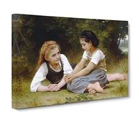 William Adolphe Bouguereau The Nut Gatheres Canvas Print | Gallery Wrapped 30mm Frame Wall Art | 30x20 inches | Ready to Hang | Modern Picture | Living Room Bedroom Lounge Office