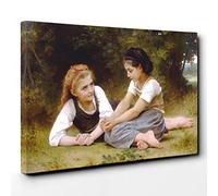 William Adolphe Bouguereau The Nut Gatheres Canvas Print | Gallery Wrapped 30mm Frame Wall Art | 30x20 inches | Ready to Hang | Modern Picture | Living Room Bedroom Lounge Office