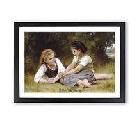 William Adolphe Bouguereau The Nut Gatheres Framed Print | A2 Black Framed Wall Art | Ready to Hang | Modern Nature Picture | Living Room Bedroom Lounge Office