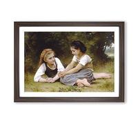 William Adolphe Bouguereau The Nut Gatheres Framed Print | A2 Walnut Framed Wall Art | Ready to Hang | Modern Nature Picture | Living Room Bedroom Lounge Office