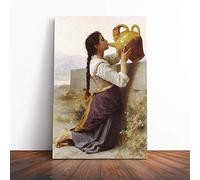 William Adolphe Bouguereau Thirst Canvas Print | Gallery Wrapped 30mm Frame Wall Art | 20x14 inches | Ready to Hang | Modern Picture | Living Room Bedroom Lounge Office