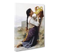 William Adolphe Bouguereau Thirst Canvas Print | Gallery Wrapped 30mm Frame Wall Art | 30x20 inches | Ready to Hang | Modern Picture | Living Room Bedroom Lounge Office