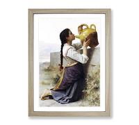 William Adolphe Bouguereau Thirst Classic Painting Framed Print | A4 Oak Framed Wall Art | Ready to Hang | Classic Historical Picture | Living Room Bedroom Lounge Office