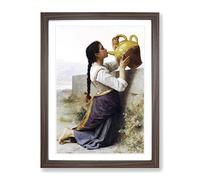 William Adolphe Bouguereau Thirst Classic Painting Framed Print | A4 Walnut Framed Wall Art | Ready to Hang | Classic Historical Picture | Living Room Bedroom Lounge Office