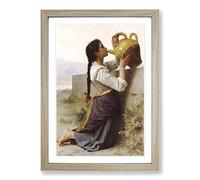William Adolphe Bouguereau Thirst Framed Print | A2 Oak Framed Wall Art | Ready to Hang | Modern Nature Picture | Living Room Bedroom Lounge Office