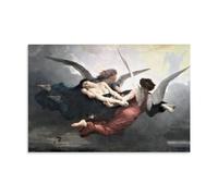 William Adolphe Bouguereau Works《Soul Carried to Heaven》Printing Posters Premium Canvas Print Wall Paintings Stylish Room Decor for Indoor Home Space 16x24inch(40x60cm)