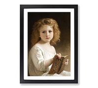William Adolphe Bouguereau Young Girl Reading Framed Print | A2 Black Framed Wall Art | Ready to Hang | Modern Nature Picture | Living Room Bedroom Lounge Office