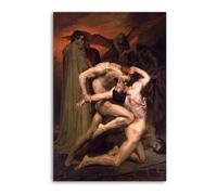 William Adolphe Bouguereaus Dante And Virgil in Hell Poster Decorative Painting Canvas Wall Posters And Art Picture Print Modern Family Bedroom Decor Posters 16x24inch(40x60cm)