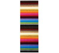 William Armes Limited Linea Modern Striped Rug Soft Slip Resistant Washable Entrance Runner 200cm x 66cm (Rainbow)