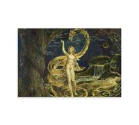 William Blake Classic Posters Eve Tempted Wall Art Scroll Canvas Painting Picture Living Room Decor Home 20x30inch(50x75cm)