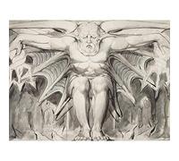 William Blake English A Destroying Deity Extra Large Wall Art Print Premium Canvas Mural