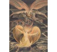 William Blake Great Red Dragon Woman Clothed With Sun Art Print Canvas Premium Wall Decor Poster Mural