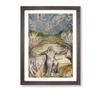 William Blake Illustration 2 Classic Painting Framed Wall Art Print, Ready to Hang Picture for Living Room Bedroom Home Office Décor, Walnut A4 (34 x 25 cm)