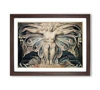 William Blake Illustration Classic Painting Framed Wall Art Print, Ready to Hang Picture for Living Room Bedroom Home Office Décor, Walnut A4 (34 x 25 cm)