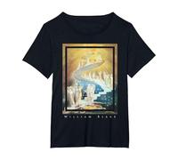 William Blake - Jacob's Ladder Art Symbolism Mysticism Magic T-Shirt, Women's Plus, Black, 2X