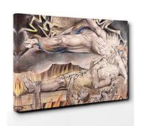 William Blake Jobs Evil Dreams Canvas Print | Gallery Wrapped 30mm Frame Wall Art | 30x20 inches | Ready to Hang | Modern Picture | Living Room Bedroom Lounge Office
