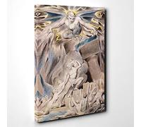William Blake Overwhelmed by Satan Canvas Print | Gallery Wrapped 30mm Frame Wall Art | 30x20 inches | Ready to Hang | Modern Picture | Living Room Bedroom Lounge Office