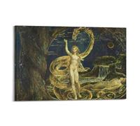 William Blake Painter's Artwork Eve Tempted Posters Wall Art Scroll Canvas Picture Living Room Decor Home 24x36inch(60x90cm)