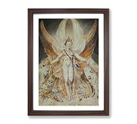William Blake Satan In His Original Glory Classic Painting Framed Print | A2 Walnut Framed Wall Art | Ready to Hang | Classic Historical Picture | Living Room Bedroom Lounge Office