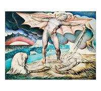 William Blake Satan Smiting Job With Sore Boils Large Art Print Poster Wall Decor Premium Mural