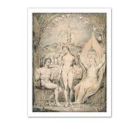 William Blake The Archangel Raphael With Adam And Eve Large Framed Art Print Poster Wall Decor 18x24