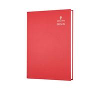 William Collins Collins 'desk' 13 Month Mid/academic Year Planner, July 2025-July 2026 - Day-To-Page Appointments Diary, A5 Hard Cover, Red
