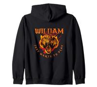 WILLIAM - Cute Boy Name with cool Tiger: Just wants to play Zip Hoodie