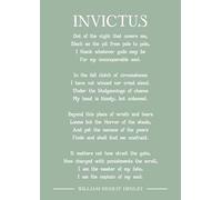 William Ernest Henley Invictus inspiratioinal poem art print. Size A4