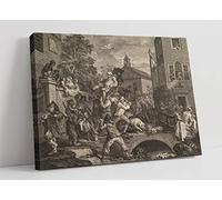 William Hogarth Chairing the Members Canvas Wall Art Picture Print - 12 inch wide x 8 inch high (Frame Depth 30mm)