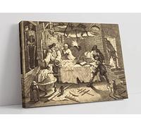 William Hogarth Hudibras beats Sidrophel and his man Whacum Canvas Wall Art Picture Print - 47 inch wide x 32 inch high (Frame Depth 30mm)