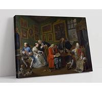 William Hogarth Marriage A-la-Mode 1 The Marriage Settlement Canvas Wall Art Picture Print - 30 inch wide x 20 inch high (Frame Depth 30mm)