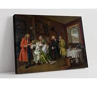 William Hogarth Marriage A-la-Mode 6 The Lady's Death Canvas Wall Art Picture Print - 24 inch wide x 16 inch high (Frame Depth 30mm)