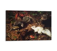 William Holbrook Beard Works (The White Squirrel) Antique Style Art Print Hanging Paintings Printed Canvas Wall Art Poster 20x30inch(50x75cm)