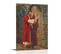 William Holman Hunt Artwork【Jesus Knocking on The Door】Poster Room Aesthetic Print Art Wall Painting Canvas Gifts Modern Bedroom Decor 08x12inch(20x30cm)