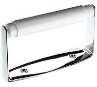 WILLIAM HOPKINS Chrome Toilet Roll Holder Wall Mounted - Modern Bathroom Toilet Paper Holder with Fixings, Durable Metal Tissue Roll Dispenser