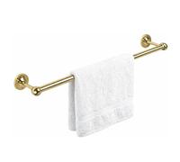 WILLIAM HOPKINS Towel Rail Bar with Wall Brackets - 19mm Bathroom Rail in Polished Chrome or Brass Finish - Available in 12, 14, 16 and 24 Inch Lengths (Brass Plated, 16 Inch)