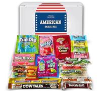 William Hunter American Sweets Gift Box - Letterbox Size Wide Selection Sweet Hamper, Great Value American Sweet Hamper for Children or Adults, Mystery Box of Iconic American Candy