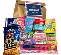 William Hunter American Sweets Gift Box - Letterbox Size Wide Selection Sweet Hamper, Great Value American Sweet Hamper for Children or Adults, Mystery Box of Iconic American Candy (Large)