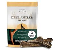 William Hunter Deer Antlers for Dogs - Naturally Shed Antler Chews for Dogs, Long Lasting & Nutritious Antler Dog Chews that Promote Dental Health with No Foul Smell (3 Medium Antlers)