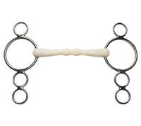 William Hunter Equestrian Flexi (happy mouth) Plastic Covered Continental Gag / 3 Ring Mullen Mouth Snaffle Bit Size: 4 ½"