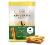 William Hunter Himalayan Yak Chews for Dogs - Long Lasting Himalayan Yak Dog Chews - 100% Natural High Protein Dental Dog Chews for Aggressive Chewers (4 Medium Chews)