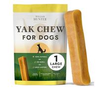 William Hunter Yak Chews for Dogs - Himalayan Hard Cheese Dog Treat - Natural, Long Lasting, Odor Free Chew for Aggressive Chewers - Large Organic Dog Dental Chew (1 Large Chew)