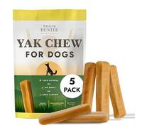 William Hunter Yak Chews for Dogs - Himalayan Hard Cheese Dog Treat - Natural, Long Lasting, Odor Free Chew for Aggressive Chewers - Large Organic Dog Dental Chew (5 Pack Small)
