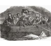 William III in an open boat off the coast of Holland during his return to the Netherlands in 1691 he was forced to board an open boat as his fleet could not get through the ice. King William III of
